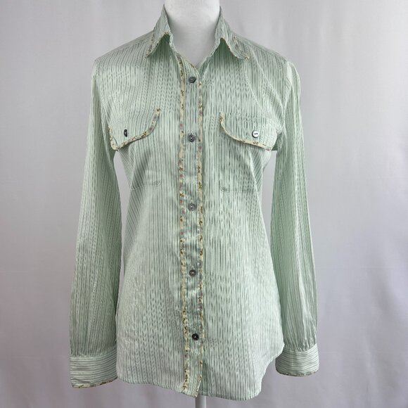 Max Mara country boho chic western blouse - silk made in Italy women's small S - Picture 2 of 11